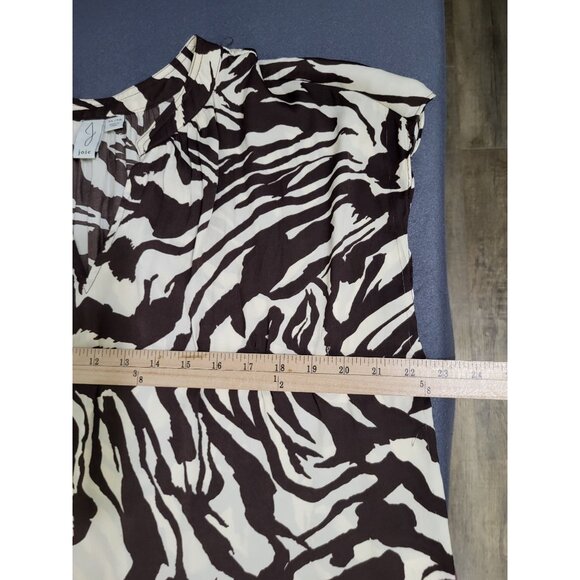 Joie Women's SZ XL Zebra Print Blouse Top Brown Cream - Picture 6 of 8